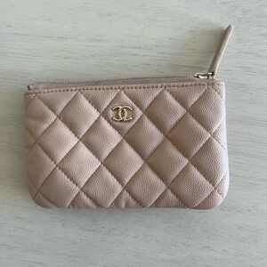 CHANEL Quilted Pink Wristlet